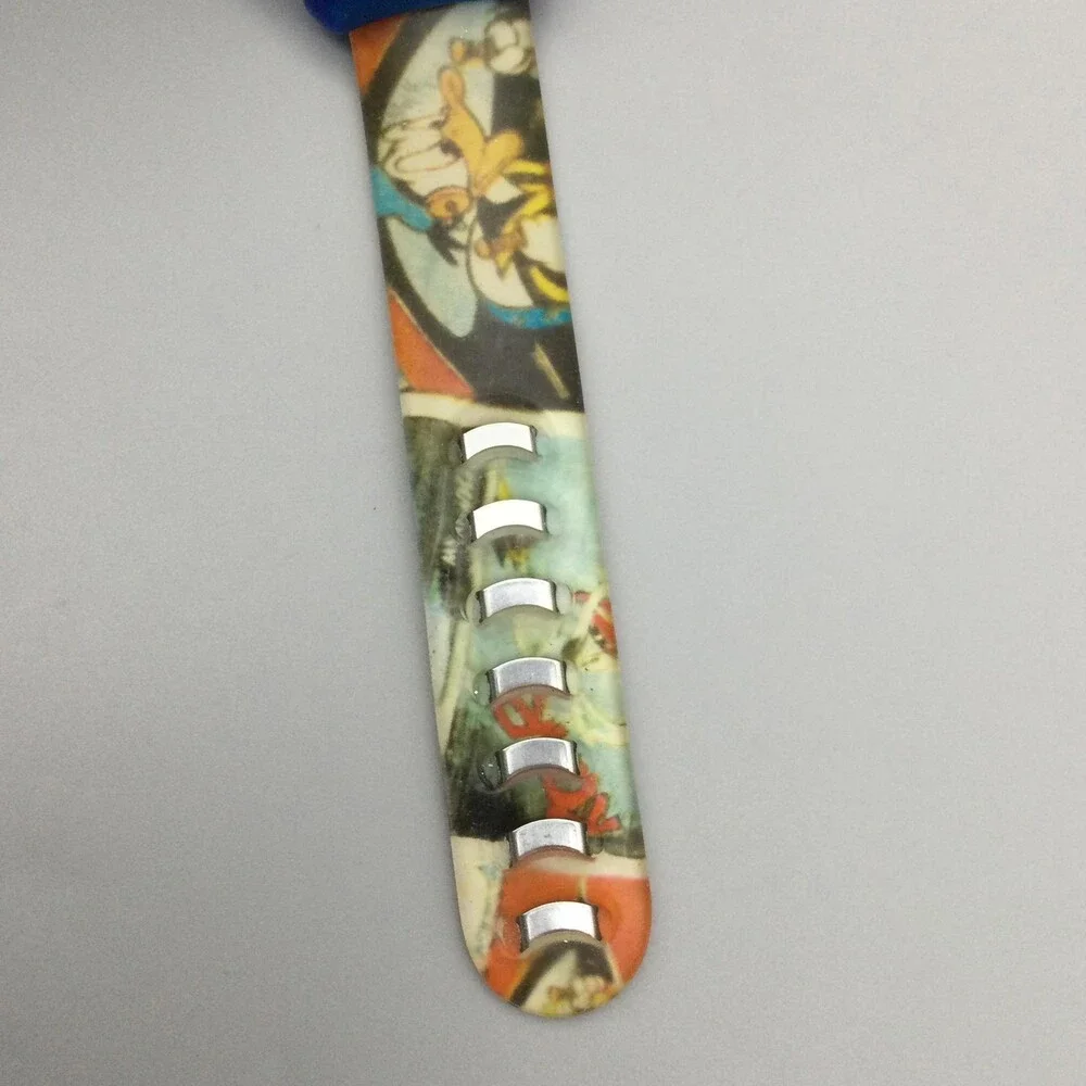 Disney Snap Donald Duck Boys Watch Blue Case Comic Dial Slap Band New Battery